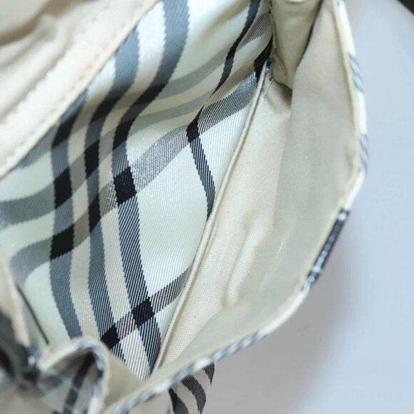 BURBERRY Nova Check Blue Label Shoulder Bag Nylon White Auth - Picture 9 of 16